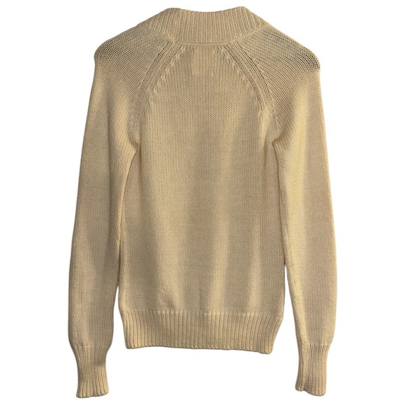 Vintage Old Navy Womens Pullover Sweater Cream Deep V-Neck Long Sleeve Sz M - Picture 2 of 7